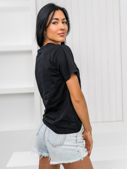 Ženska majica s printom Crna Bolf 97T2110