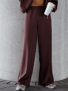 Ženski dvodijelni trenirke komplet na patent čokoladni Bolf 821109