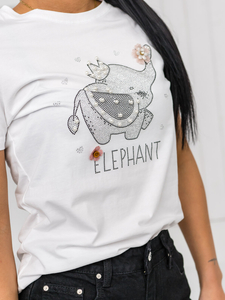 Ženska majica s printom Bijela Bolf 96T625