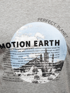 Muška pamučna majica s printom Sivo Bolf MPO3466