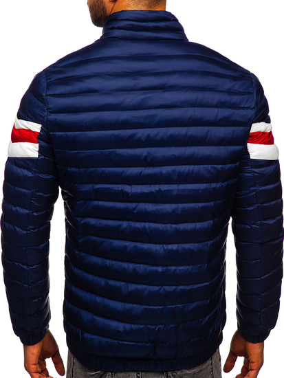 Tamnoplava prošivena prijelazna muška jakna sportska Bolf 6574