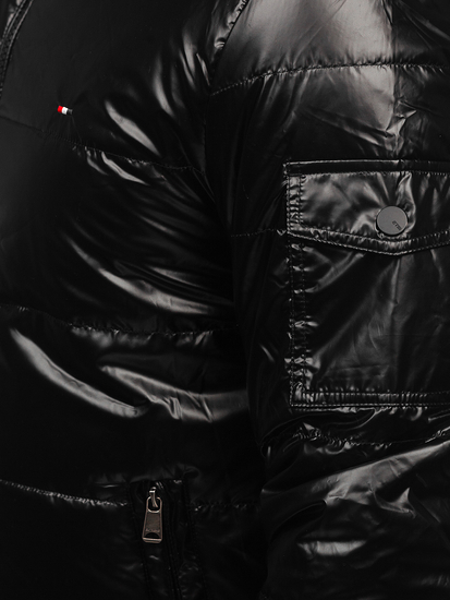 Crna prošivena sportska prijelazna jakna muška  Bolf 2143