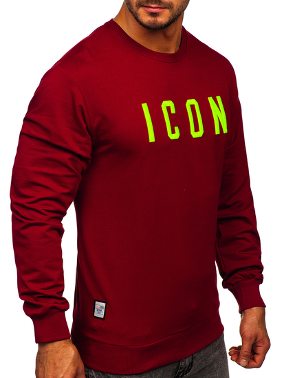 Bordo s vezenim 3D printom dukserica muška bez kapuljače Bolf 146176