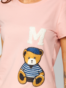 Roza majica za žene s aplikacijama Bolf 52352