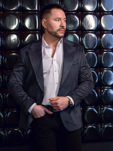 Muška baršunasta tamnoplava jakna Bolf 24410