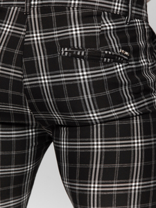 Elegantne muške hlače na kockice Crna Bolf 184167