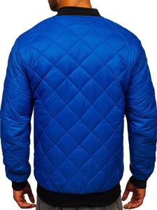 Plava prijelazna muška jakna pikovana bomber Denley MY-01A