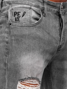 Muške traperice standardnog kroja Sivo Bolf MP0237G