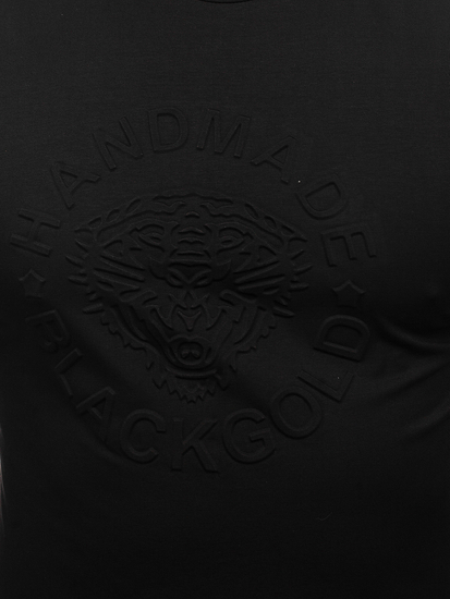 Crna muška majica s printom Bolf MT3056