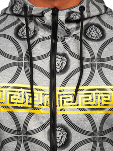 Siva dukserica na zip s kapuljačom Bolf 27B8123