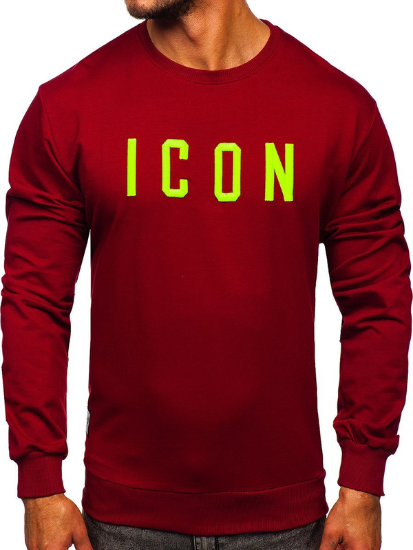 Bordo s vezenim 3D printom dukserica muška bez kapuljače Bolf 146176