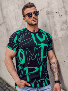 Crna pamučna muška majica s printom Bolf KS1972A