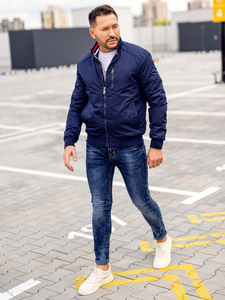 Muška prijelazna jakna tamnoplava Bolf 1907A