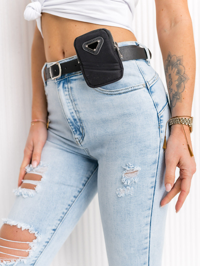 Plave traper hlače za žene Push Up s remenom i torbicom Bolf A20-2A