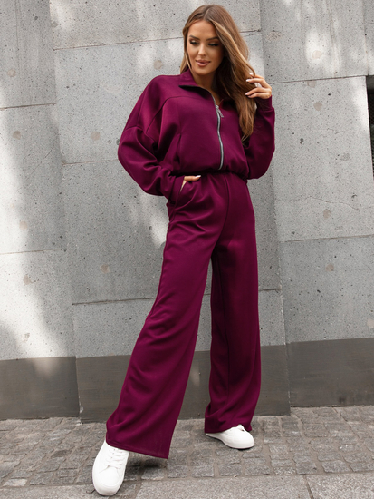 Ženski dvodijelni trenirke komplet na patent bordo Bolf 821109