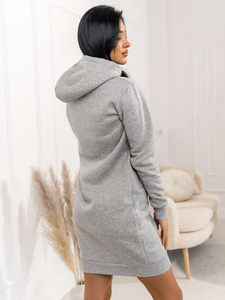 Ženska majica s dugačkim kapuljačom Sivo Bolf YS10005A2