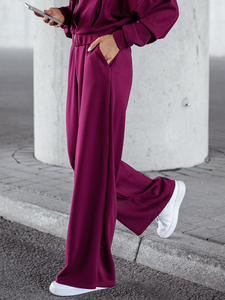 Ženski dvodijelni trenirke komplet na patent bordo Bolf 821109