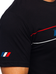 Crna pamučna majica muška s printom Bolf 14772