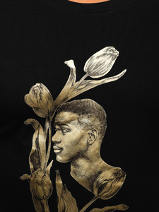 Crna muška majica s printom Bolf Y70052