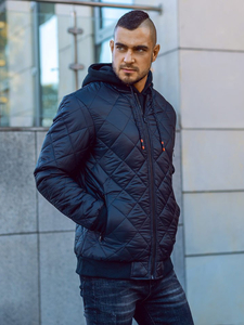 Kurtka męska przejściowa bomberka czarna Denley AK76-A