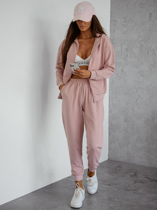 Ženski dvodijelni trenirke komplet s kapuljačom puderasti Bolf 821110