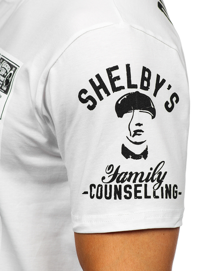 Bijela muška majica sa ukrasima Bolf 2826