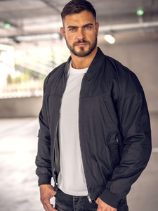 Crna dvostrana prijelazna muška bomber jakna Denley 84M3005A