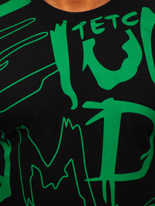 Crna pamučna muška majica s printom Bolf KS1972