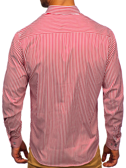 Crvena prugasta košulja muška dugih rukava Bolf 20726