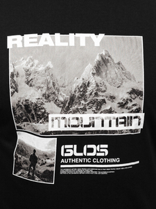 Muška pamučna majica s printom Crna Bolf MPO3461