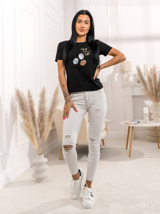 Ženska majica s printom Crna Bolf 95T2519