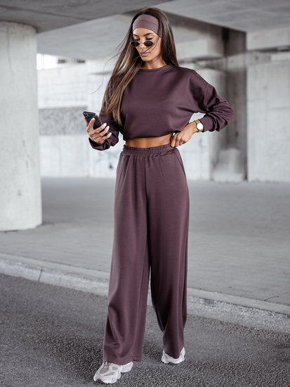 Ženski dvodijelni trenirke komplet čokoladni Bolf 821111