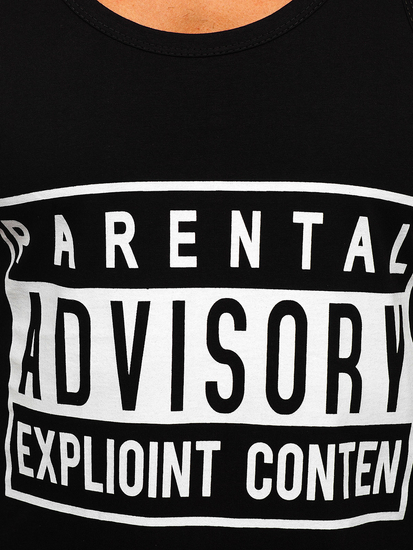 Crna boxer majica tank top s printom Bolf 14855