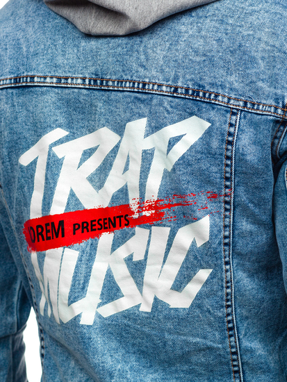 Tamnoplava muška jakna od trapera s kapuljačom Bolf HY958