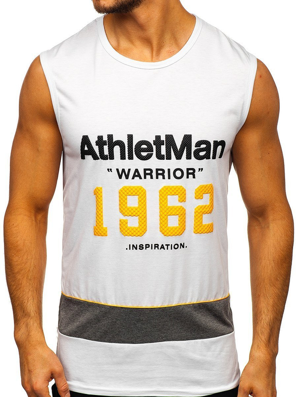 Bijela majica muška s printom Bolf SS11081