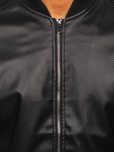 Crna kožna jakna muška Bolf 7110