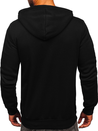 Crna na zip muška dukserica s kapuljačom Bolf HW2787