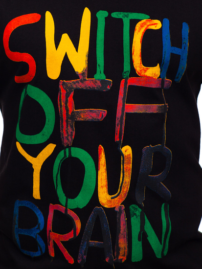 Crna majica tank top s printom Bolf 14803-1