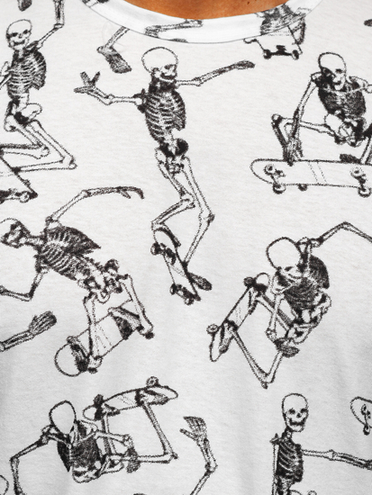 Bijela majica muška s printom Bolf 14916