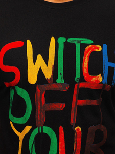 Muška majica s printom crna Bolf 1181