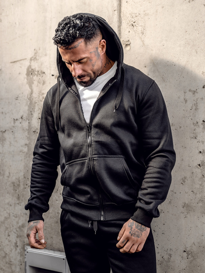 Crna muška majica s kapuljačom Bolf 2008A