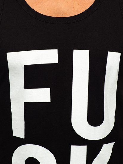 Crna boxer majica tank top s printom Bolf 14830