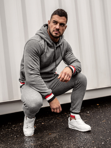 Grafitna trenirka muška s kapuljačom Bolf 8C60