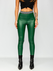 Zelene ženske tajice od imitacije kože Bolf MY16572