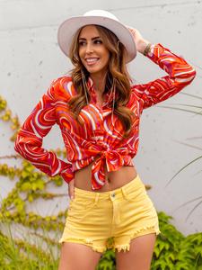 Žute kratke hlače od trapera ženske Bolf A63