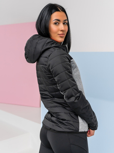 Ženska majica-jakna s kapuljačom crna Bolf KSW4006