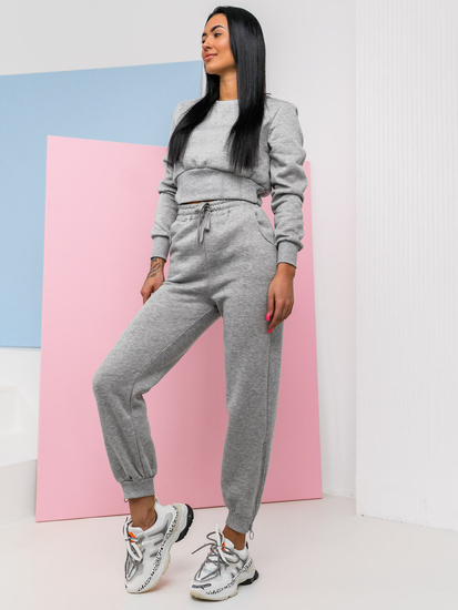 Sivi oversize dvodijelni komplet ženske trenirke Bolf 8C78