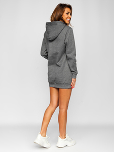 Grafitna ženska duga majica s kapuljačom Bolf YS10003-A