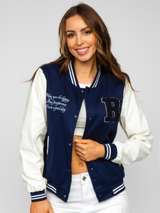 Tamnoplava ženska baseball jakna prijelazna bomber Bolf 16M9067