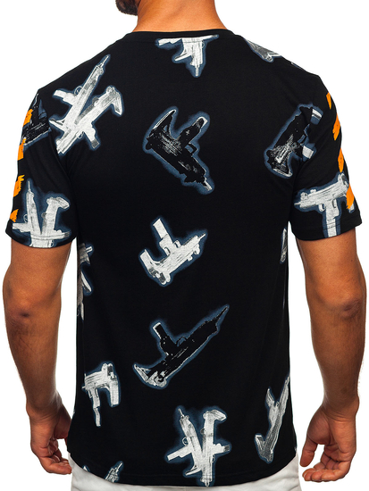 Muška pamučna majica s printom Crna Bolf MPO3471